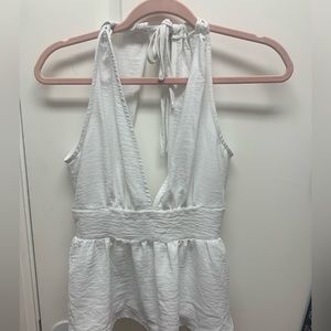 White backless top